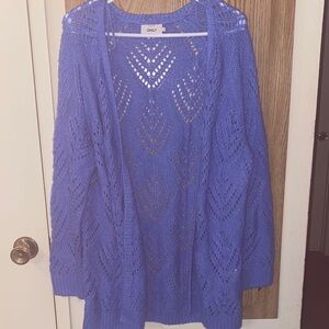 ONLY Women's Vibrant Blue Open-Knit Cardigan